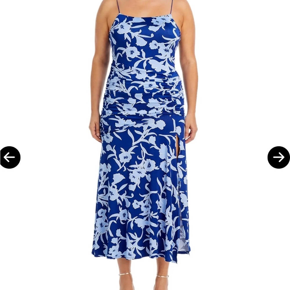Elegant Aqua Floral Maxi Dress